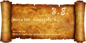 Wetzler Euszták névjegykártya